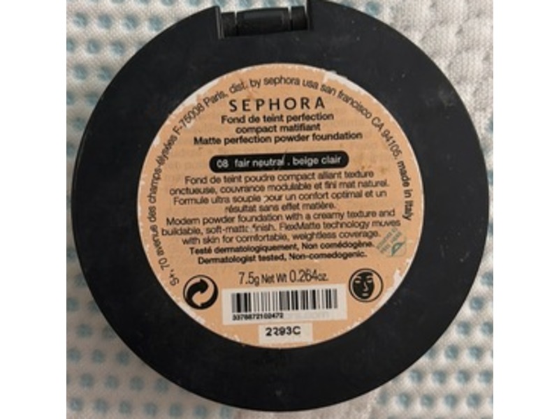 Sephora Collection Matte Perfection Powder Foundation, 08 Fair Neutral, 0.264 oz/7.5 g