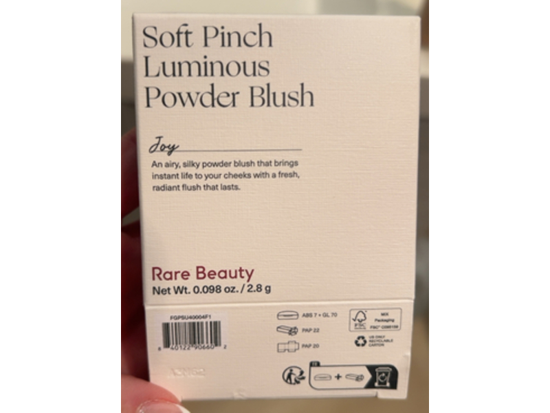 Rare Beauty Soft Pinch Luminous Powder Blush, Joy, 0.098 oz/2.8 g