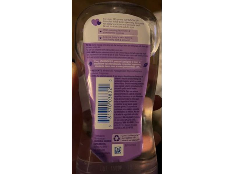 Johnson's Oil Gel, Lavender, 6.5 fl oz/192 mL