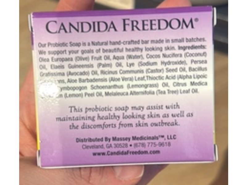 Candida Freedom Probiotic Soap, Lemon, 4 oz/113.4 g