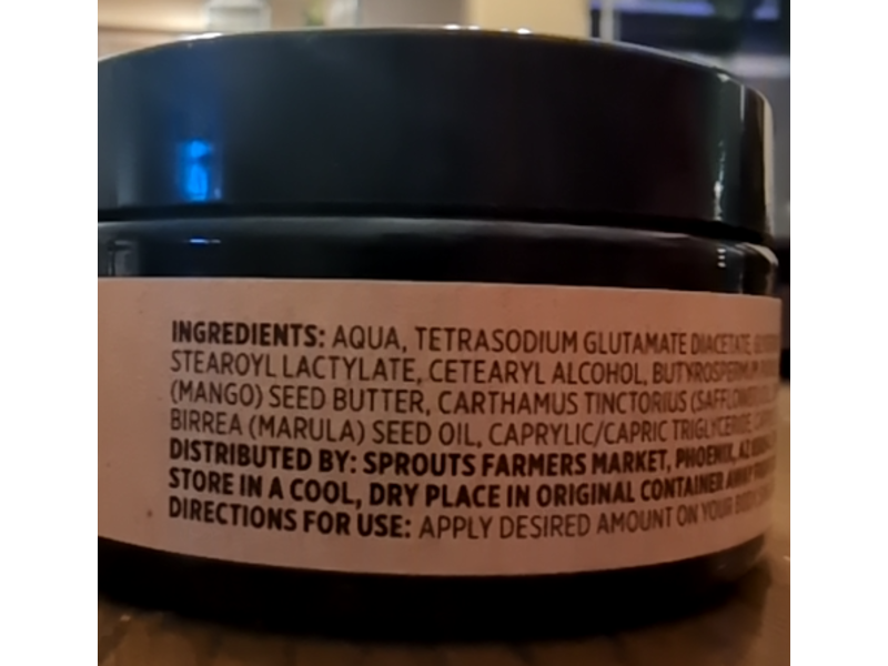 Sprouts Mango Body Butter, Jojoba & Marula Oil, 6.7 oz/190 g