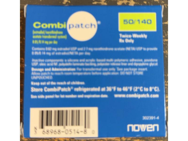 Noven Therapeutics Combi Patch, 0.05/0.14 Mg
