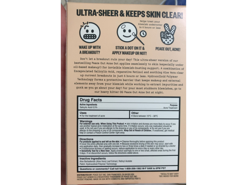 Peace Out Acne Day Dot, 40 Count