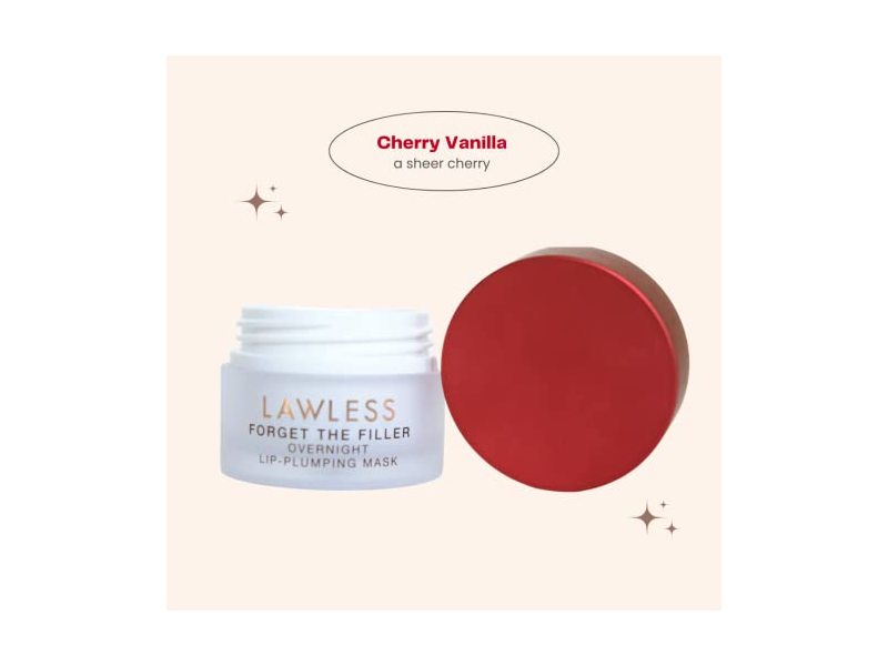 Lawless Forget The Filler Overnight Lip Plumping Mask - Cherry Vanilla - A Sheer Cherry