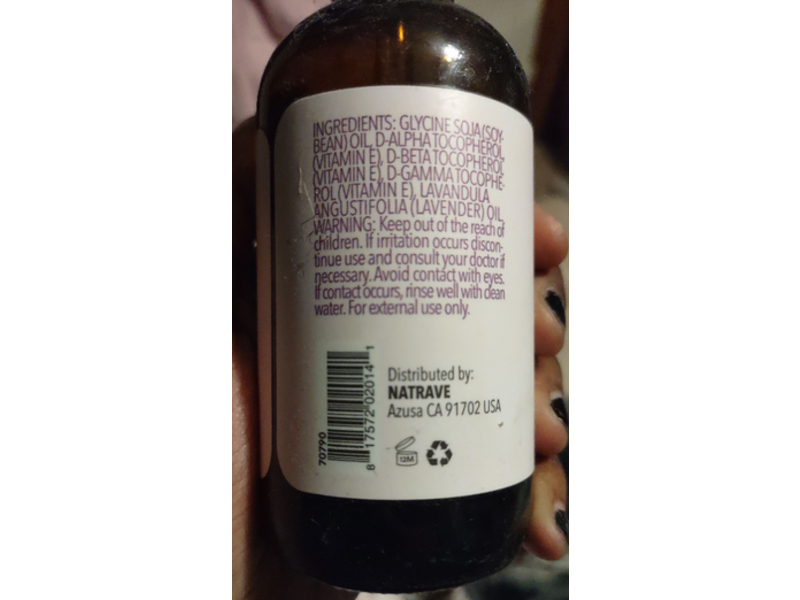 Natrave Moisturizing Oil, Vitamin E, 4 fl oz/118 mL