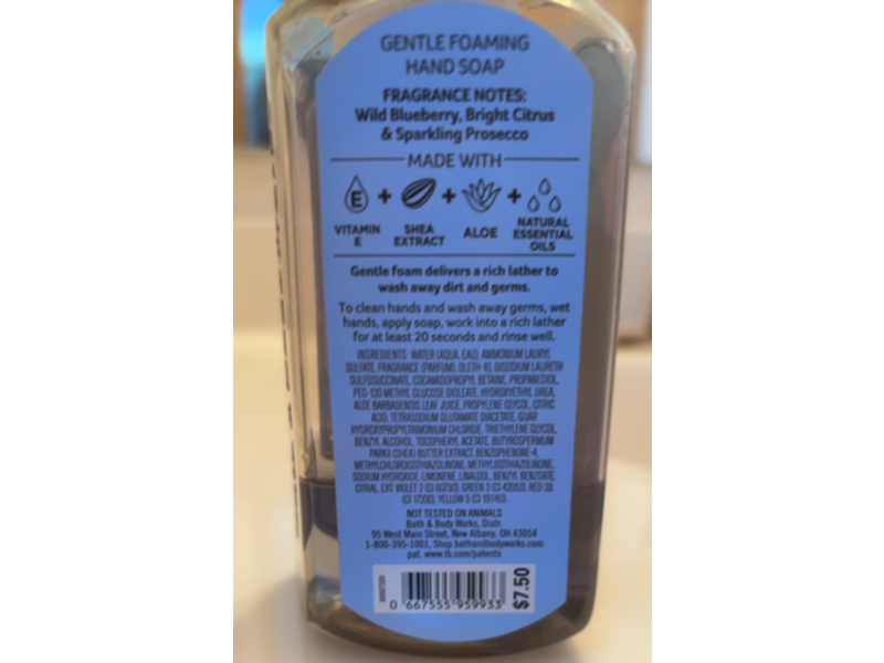 Bath & Body Works Blueberry Bellini Gentle Foaming Hand Soap, 8.75 fl oz/259 mL