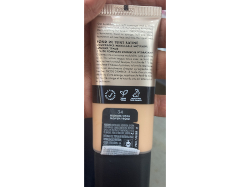 e.l.f. Soft Glam Satin Foundation, 34 Medium Cool, 1 fl oz/30 mL