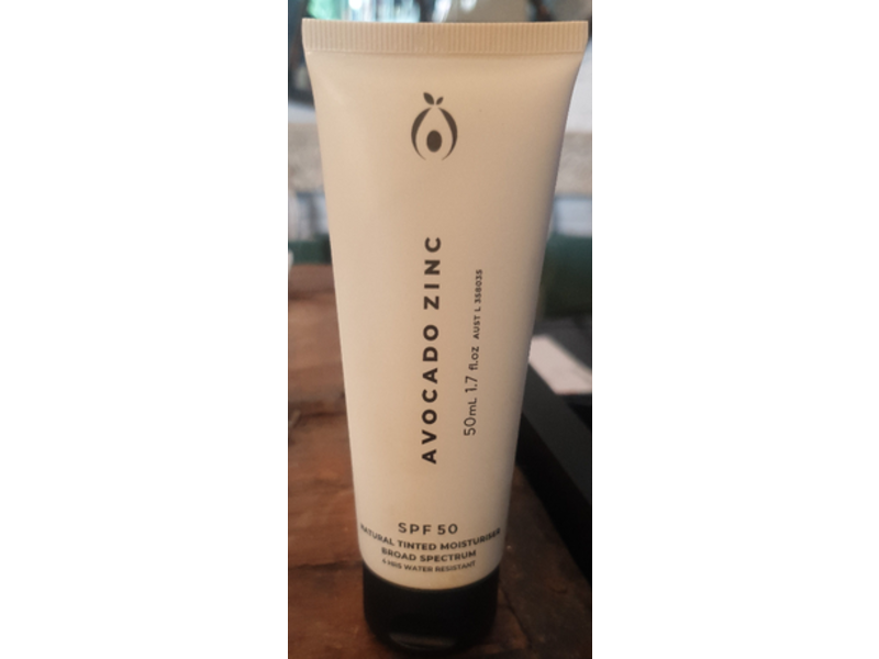 Avocado Zinc Natural Tinted Moisturizer, SPF 50, 1.7 fl oz/50 mL