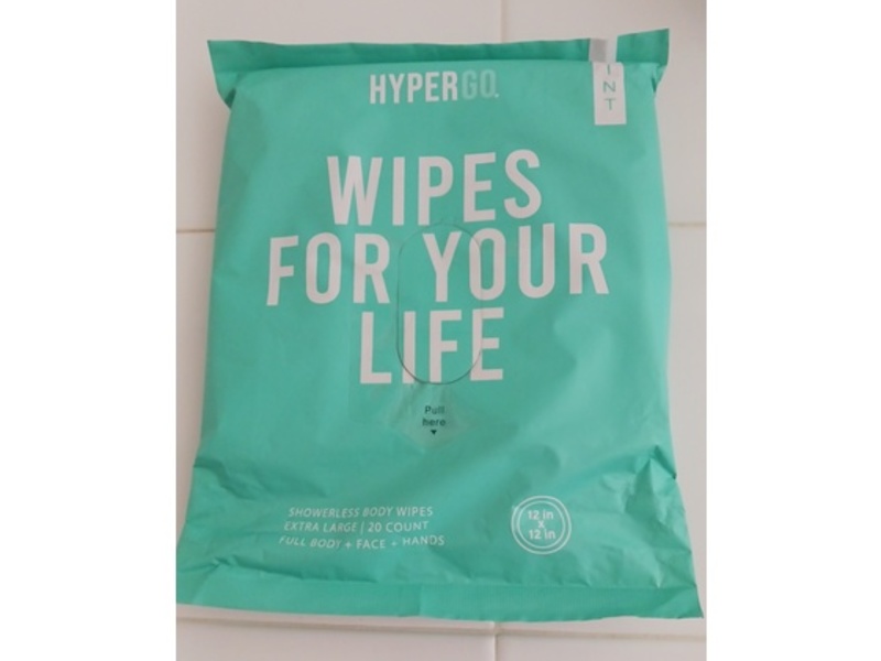 HyperGo Wipes For Your Life Showerless Body Wipes, Mint, 20 Count