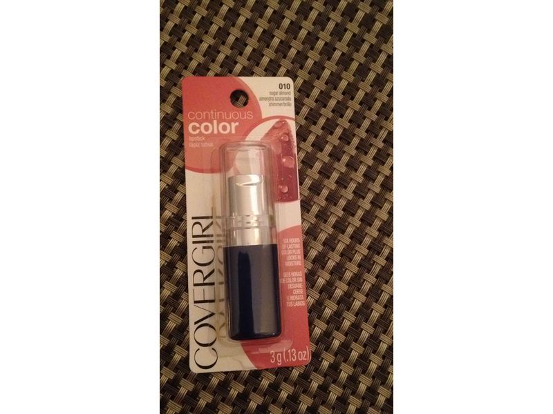 CoverGirl Continuous Color Lipstick, Sugar Almond 010, .13 oz