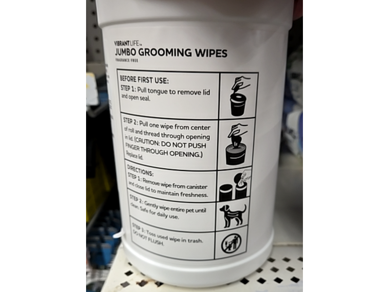 Vibrant Life Jumbo Grooming Wipes, Count 100