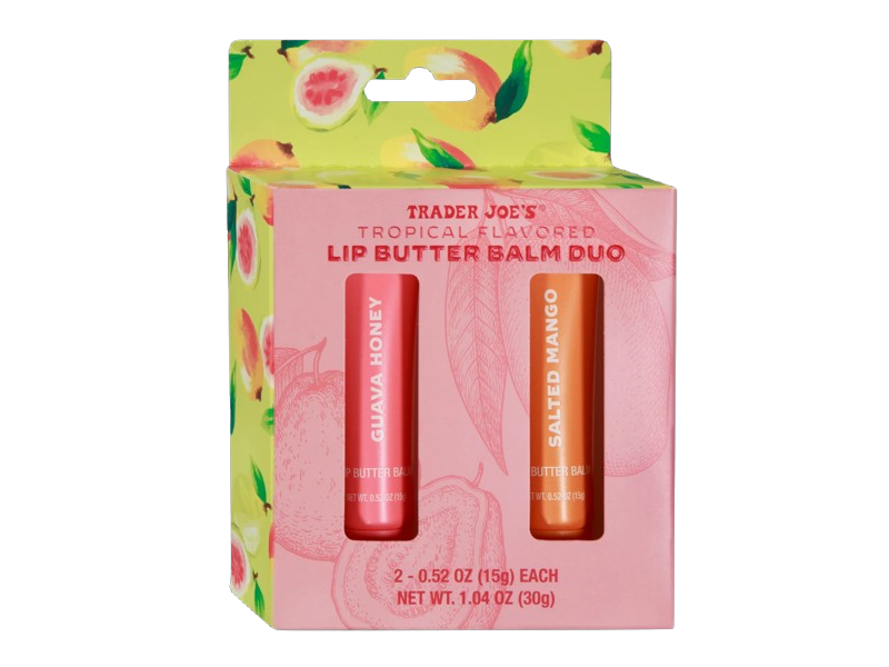 Trader Joe's Tropical Flavored Lip Butter Balm Duo, Guava Honey & Salted Mango, 1.04 oz/30 g