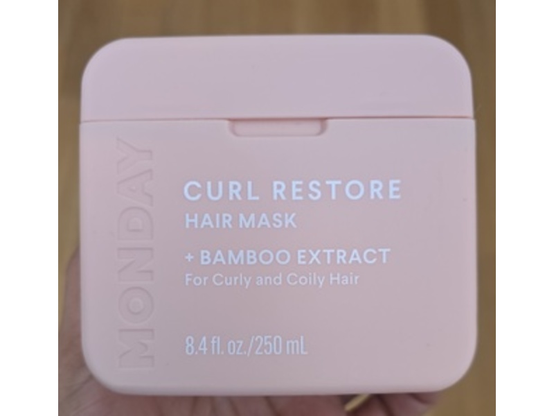 Monday Hair Care Curl Restore Hair Mask, Bamboo Extract, 8.4 fl oz/250 mL