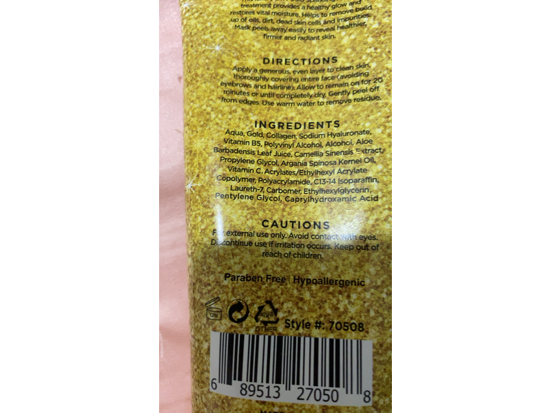 Azure Lux Sparkling Peel-Off Mask, 24K Gold, 5.07 fl oz/150 mL