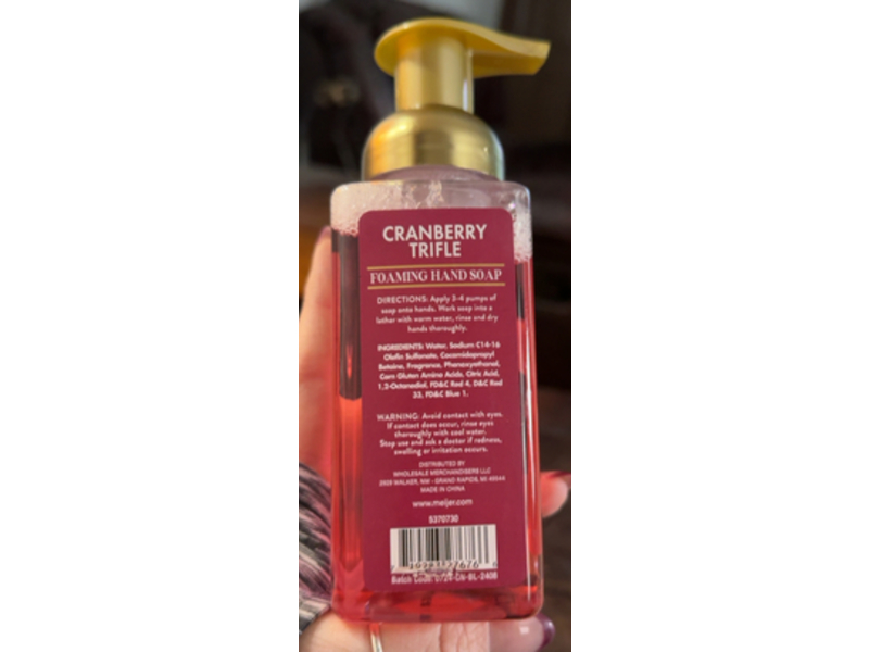 Meijer Foaming Hand Soap, Cranberry Trifle, 10 fl oz/295.7 mL