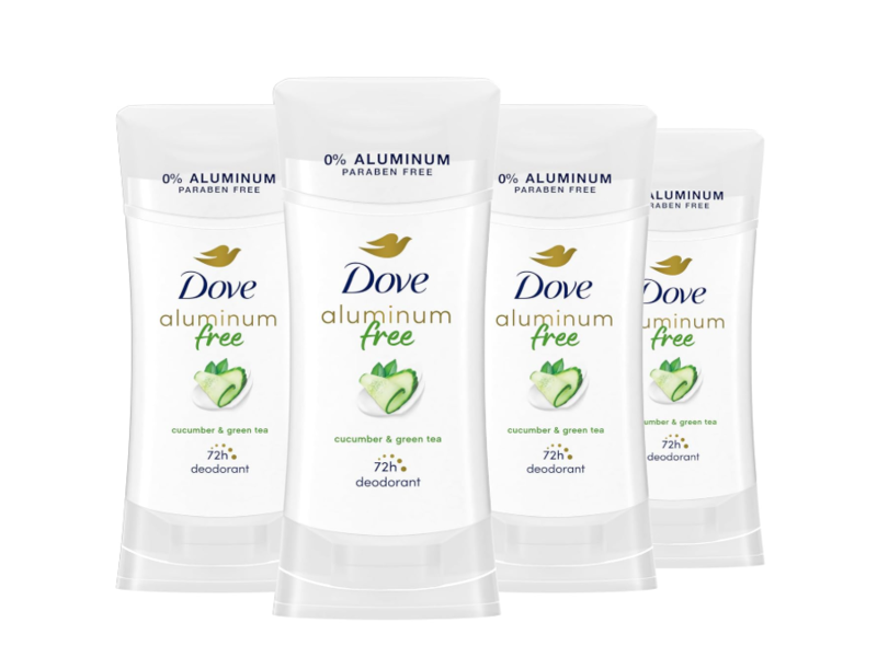 Dove Deodorant Stick, Cucumber & Green Tea, 2.6 oz/74 g, Pack Of 4