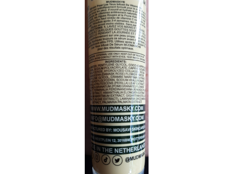 Mudmasky Vitamin-Infused Eye Serum, 1 fl oz/30 ml