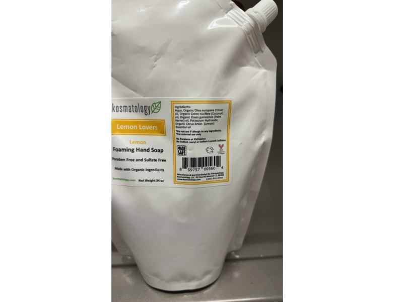Kosmatology Lemon Lovers Foaming Hand Soap, Lemon, 34 oz