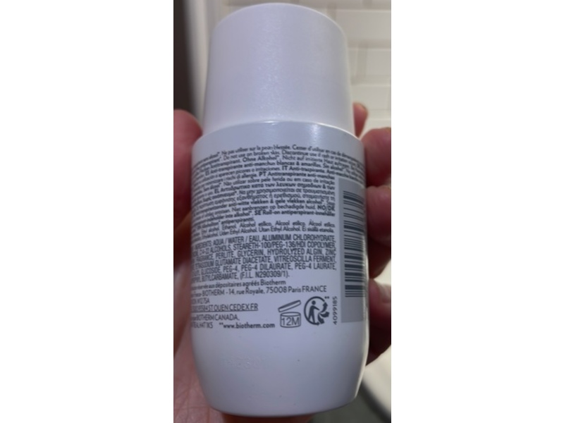 Biotherm Deo Pure Invisible Antiperspirant Roll On, 2.53 fl oz/75 mL