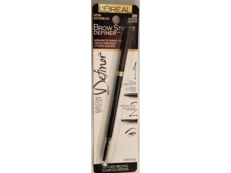 L'Oreal Paris Brow Stylist Definer Pencil, 389 Brunette, 0.003 oz/90 mg