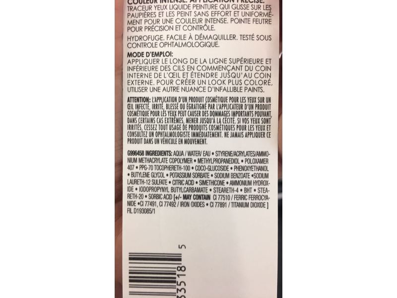 L'Oreal Paris Infallible Paints Liquid Eyeliner, 300 Black Party, 0.034 fl oz/1 mL