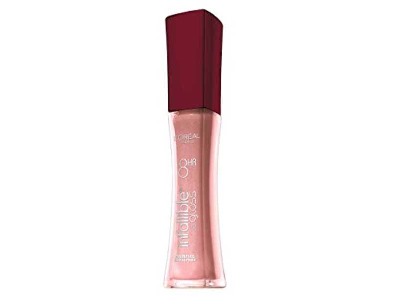 L'Oreal Paris Infallible 8HR Plumping Lip Gloss, Pink, 0.21 oz/6.3 mL