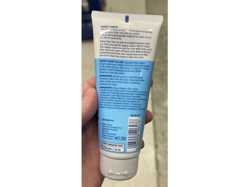 Boots Baby Moisturizing Nappy Cream, 3.3 fl oz/100 mL
