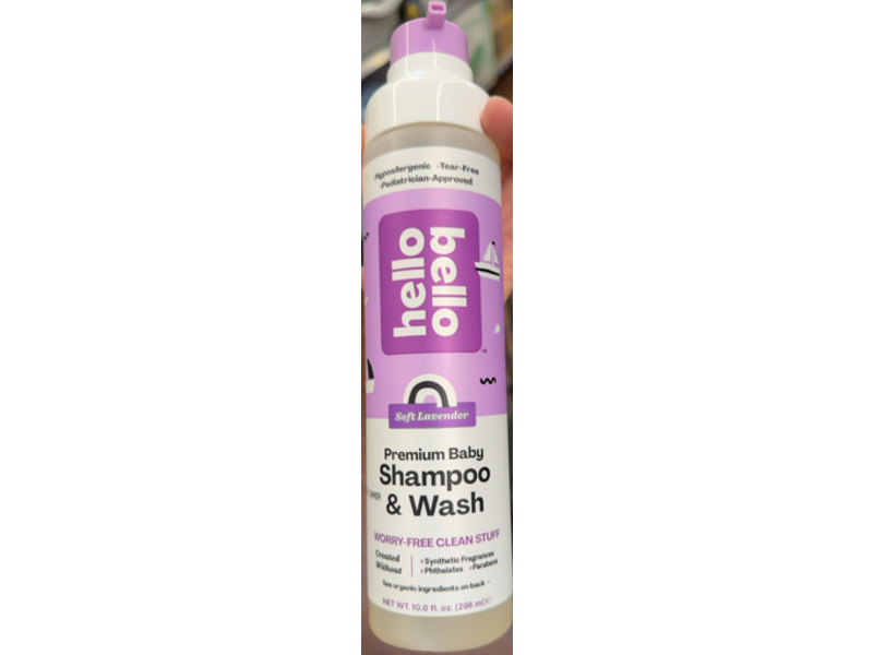 Hello Bello Premium Baby Shampoo & Body Wash, Lavender, 10.0 fl oz/296 mL, Pack Of 2