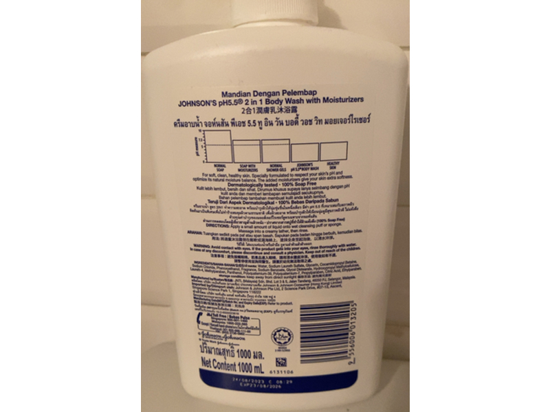 Johnson's PH 5.5 2 In 1 Body Wash Moisturizers, 1000 mL