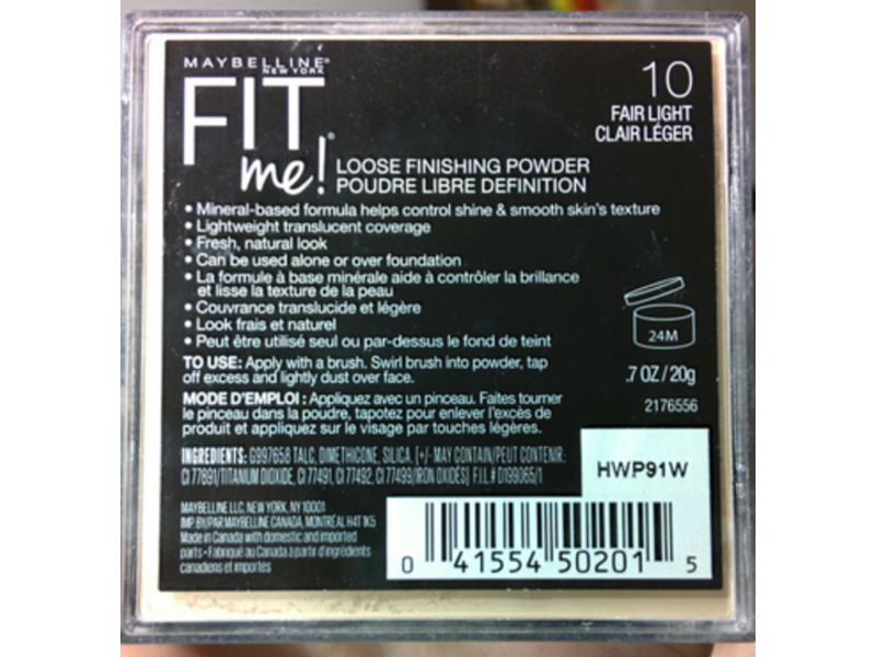 Maybelline New York Fit Me! Loose Finishing Powder, 10 Fair Light, 0.7 oz/20 g