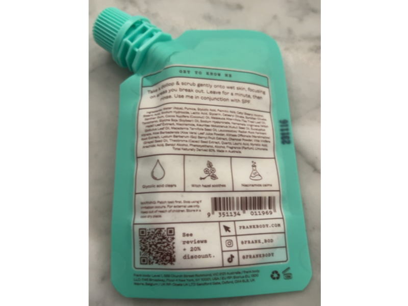 Frank Body Glycolic Body Scrub, 1.06 oz/30 g