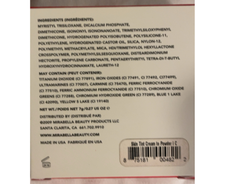 Mirabella Skin Tint Cream-To-Powder, 1C, 0.27 oz/7 g