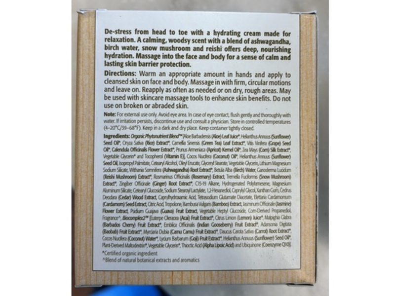 Eminence Organic Skin Care Ultra-Rich Restorative Cream, Ashwagandha, 5 fl oz/150 mL