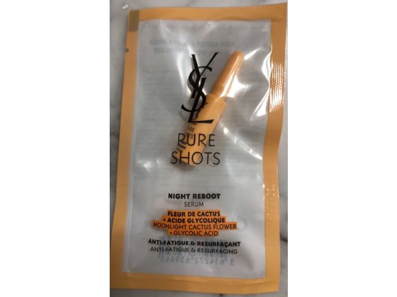 Yves Saint Laurent Pure Shot Night Reboot Serum, Moonlight Cactus Flower + Glycolic Acid, 1mL