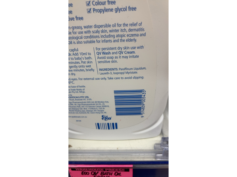 Ego QV Bath Oil, 500mL