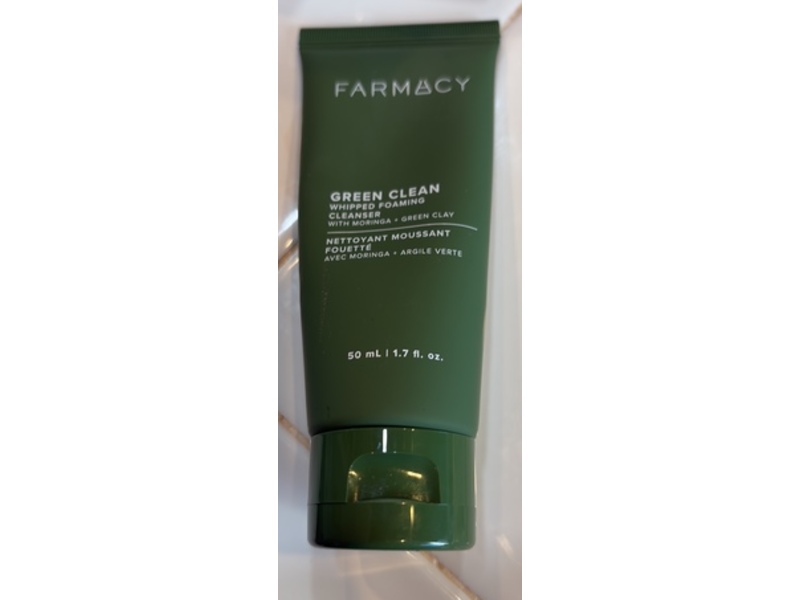 Farmacy Green Clean Whipped Foaming Cleanser, Moringa + Green Clay, 1.7 fl oz/50 mL