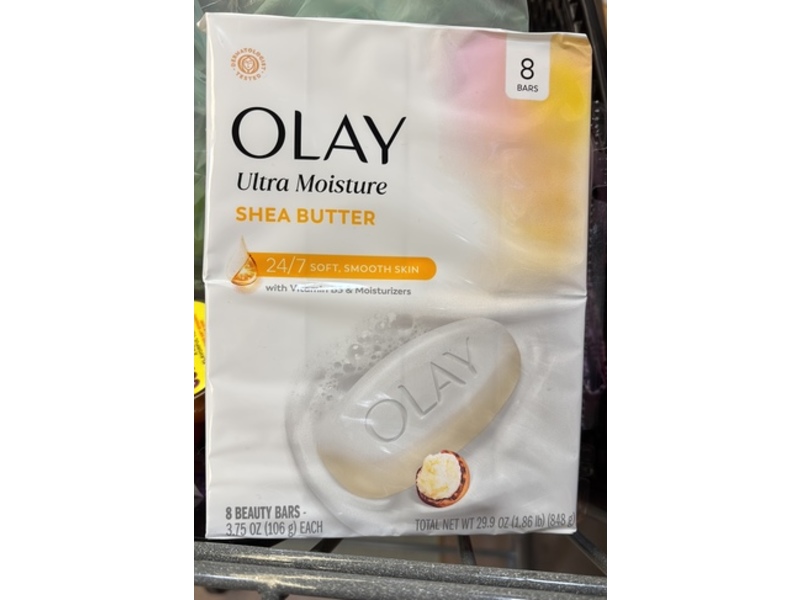 Olay Ultra Moisture Beauty Bar, Shea Butter, 3.75 oz/106 g, 8 Count