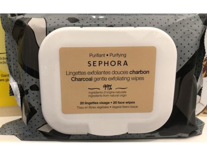Sephora Collection Gentle Exfoliating Wipes, Purifying, Charcoal, 20 Count