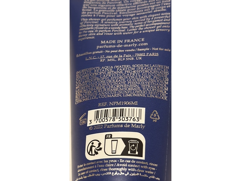 Parfums De Marly Percival Shower Gel, 1.6 fl oz/50 mL