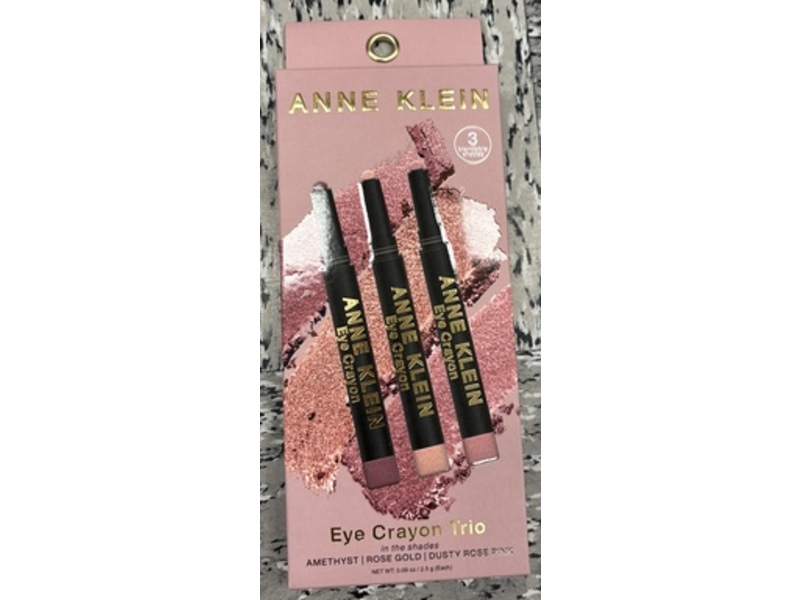 Anne Klein Eye Crayon Trio, Amethyst, Rose Gold, Dusty Rose Pink, 0.09 oz/2.5 g