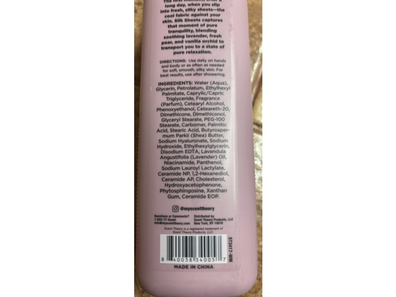 Scent Theory Ultra-Hydrating Body Lotion, Silk Sheets, 18 fl oz/532 mL