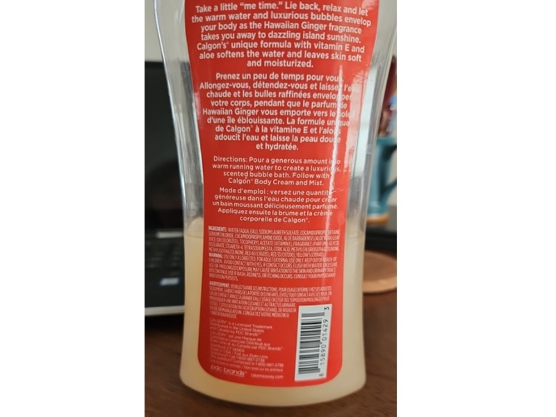 Calgon Moisturizing Bubble Bath, Hawaiian Ginger, 30 fl oz/887 mL