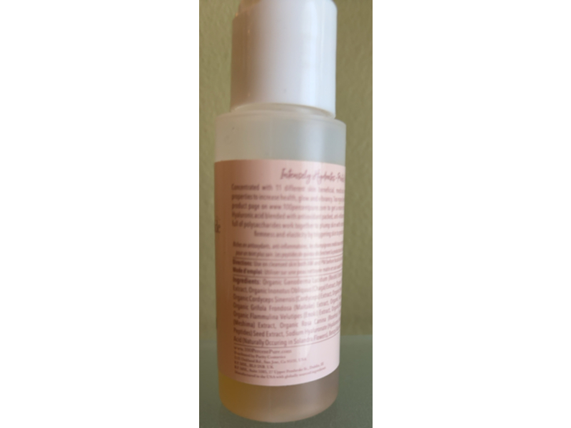 100% Pure Mushroom Peptide Hyaluronic Acid Serum, Quinoa Peptides & Rosehips, 1.7 fl oz/50 mL