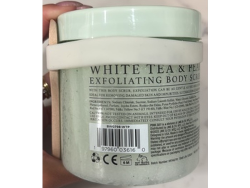 Pink Sky Clarify Exfoliating Body Scrub, White Tea & Pear, 24 oz/690 g