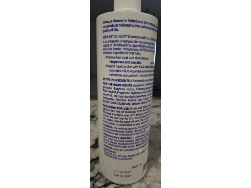 Virbac Ketochlor Shampoo, Antiseptic & Cleansing, 16 oz/473 mL