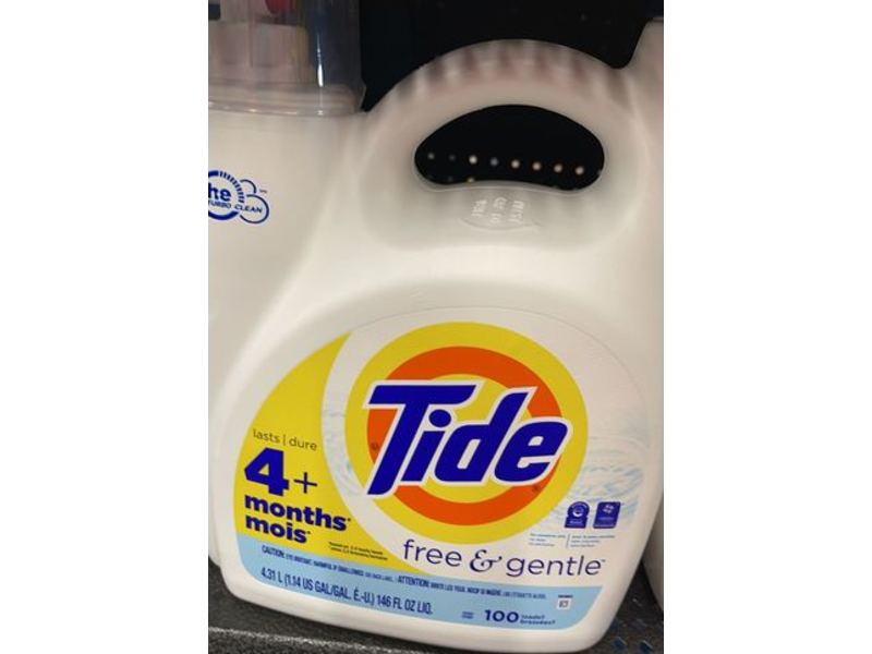 Tide Free & Gentle Liquid Laundry Detergent, 100 Loads, 146 fl oz/4.31 L