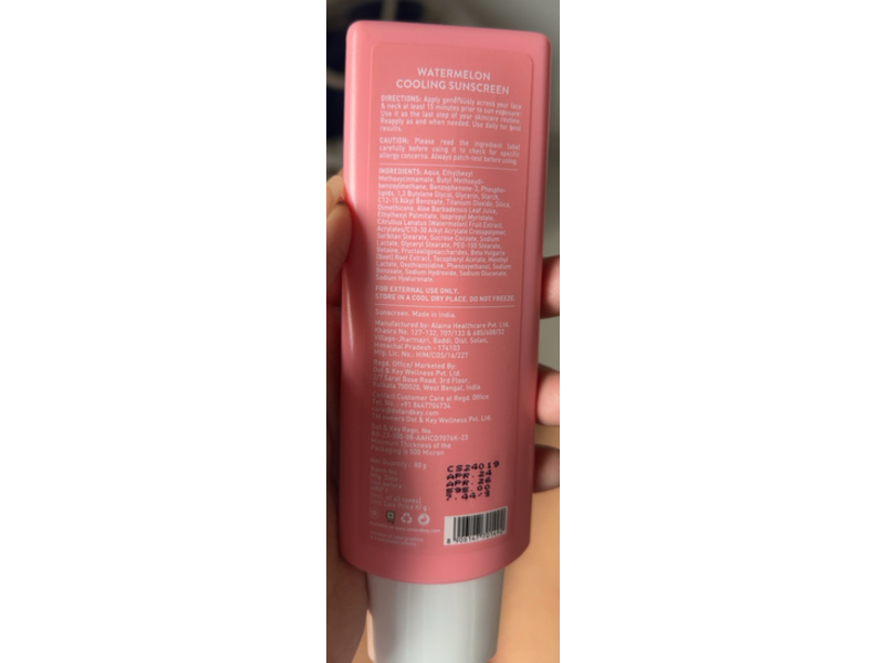 Dot & Key Skincare Watermelon Cooling Sunscreen, SPF50+ PA++++, 80 g