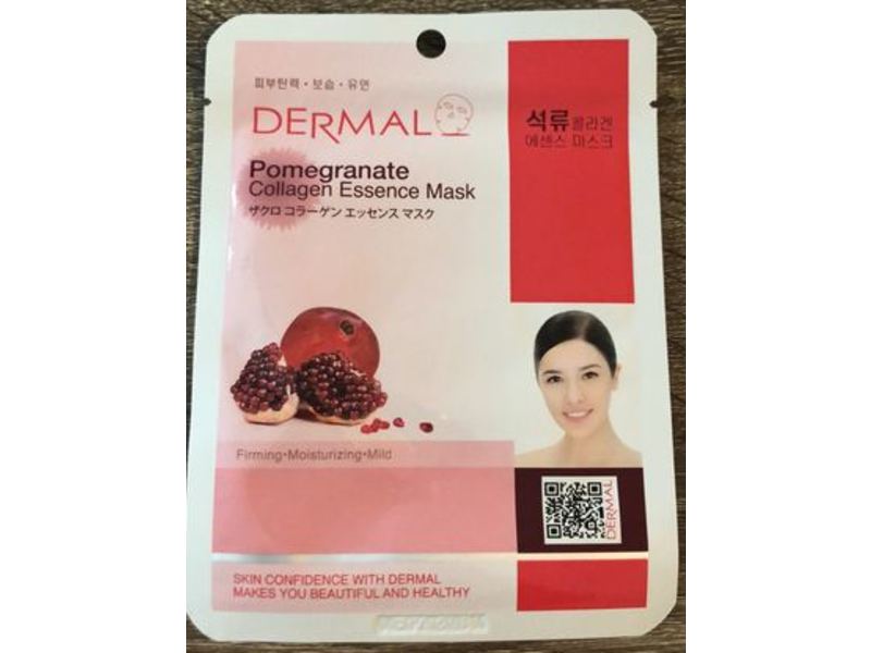 Dermal Collagen Essence Mask, Pomegranate, 0.81 oz/23 g, Pack Of 10