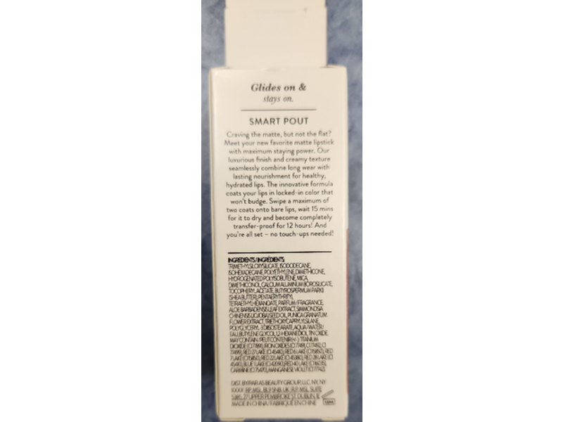 Laura Geller Smart Pout Transfer Proof Moisturizing Matte Lipstick, Clever, 0.11 oz/3.2 g