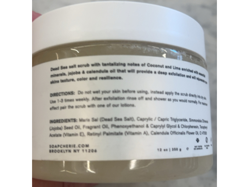 Soap Cherie Body Scrub, Coconut Lime, 12 oz/350 g